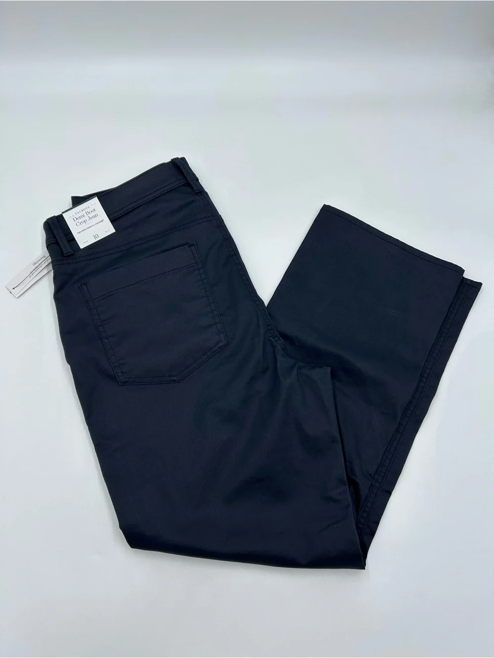 Talbots Women’s Dk Blue Demi Boot Crop Jean 10 NWT